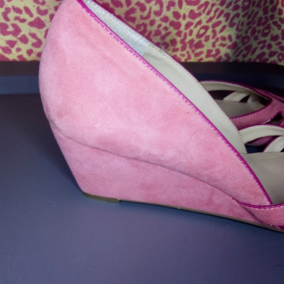 Sole Society Pink Danna Suede Wedges - Picture 6 of 11